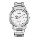 Men's Citizen Watch Silver Northeastern Huskies Eco-Drive White Dial Stainless Steel
