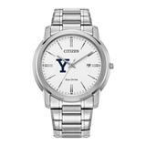 Men's Citizen Watch Silver Yale Bulldogs Eco-Drive White Dial Stainless Steel