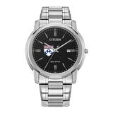 Men's Citizen Watch Silver Pennsylvania Quakers Eco-Drive Black Dial Stainless Steel