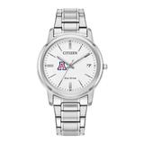 Women's Citizen Watch Silver Arizona Wildcats Eco-Drive White Dial Stainless Steel
