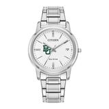 Women's Citizen Watch Silver Baylor Bears Eco-Drive White Dial Stainless Steel