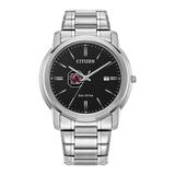 Men's Citizen Watch Silver South Carolina Gamecocks Eco-Drive Black Dial Stainless Steel