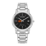 Women's Citizen Watch Silver Oklahoma State Cowboys Eco-Drive Black Dial Stainless Steel