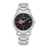 Women's Citizen Watch Silver Auburn Tigers Eco-Drive Black Dial Stainless Steel
