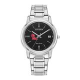 Women's Citizen Watch Silver Ole Miss Rebels Eco-Drive Black Dial Stainless Steel