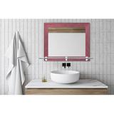 Ebern Designs Danial Rectangle Wood Wall Mirror Wood in Brown/Pink, Size 21.5 H x 25.5 W x 7.25 D in | Wayfair 930ABA5BE6104F2D8A5BDA112E378785