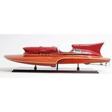 Old Modern Handicrafts Ferrari Hydroplane Model Boat Wood in Brown, Size 10.0 H x 32.0 W x 12.5 D in | Wayfair B087