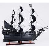 Old Modern Handicrafts Black Pearl Pirate Model Ship Wood in Black/Brown, Size 29.0 H x 35.0 W x 10.5 D in | Wayfair T295