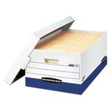 Bankers Box® Presto Maximum Strength Storage Box, Legal 24", 10" x 15" x 24", White, 12/CT Corrugated in Blue/White | Wayfair FEL0063201
