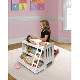 Badger Basket Trundle Doll Bunk Bed w/ Ladder & Free Personalization Kit - White/Pink Wood in Brown, Size 18.0 H x 23.25 W x 11.75 D in | Wayfair