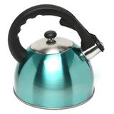 Creative Home 2.8 Qt. Stainless Steel Stovetop Whistling Tea Kettle w/ Aluminum Capsulated Bottom Stainless Steel in Green/Yellow | Wayfair 77006