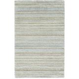 Area Rug - Dash and Albert Rugs Brindle Striped Hand-Knotted Hand-Loomed Blue/Light Beige Area Rug Polyester/Viscose/Wool/Jute & Sisal in | Wayfair