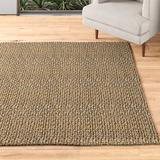 White Area Rug - Kosas Home Hand-Braided Jute Area Rug in Natural Jute & Sisal in White, Size 96.0 W x 0.75 D in | Wayfair W30063335F