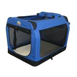 Go Pet Club Travel Soft-Sided Pet Crate Metal in Blue, Size 27.0 H x 27.0 W x 40.0 D in | Wayfair AC40