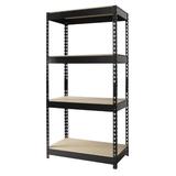 CommClad 60" H x 30" W x 16" D Iron Horse 3800 Series Rivet Shelving Wood/Wire/Metal in Black/Brown, Size 60.0 H x 30.0 W x 16.0 D in | Wayfair