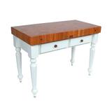 John Boos American Heritage Prep Table w/ American Cherry Top Wood in Brown/Red/White, Size 34.5 H x 48.0 W x 24.0 D in | Wayfair CHY-CUCR05-AL