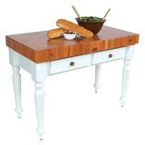 John Boos American Heritage Prep Table w/ American Cherry Top Wood in Brown/Red/White, Size 34.5 H x 30.0 W x 24.0 D in | Wayfair CHY-CUCR04-SHF-AL