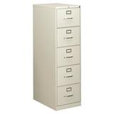 HON 310 Series 5-Drawer Vertical Filing Cabinet Metal/Steel in Gray, Size 60.0 H x 18.25 W x 26.56 D in | Wayfair HON315CPQ