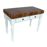 John Boos American Heritage Prep Table w/ American Black Walnut Top Wood in Brown/White, Size 34.5 H x 30.0 W x 24.0 D in | Wayfair
