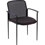 Lorell 23.75" W Stackable Seat Waiting Room Chair w/ Metal Frame Plastic/Metal/Fabric in Black, Size 33.0 H x 23.75 W x 23.5 D in | Wayfair 69506