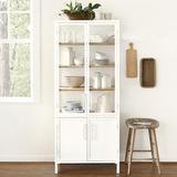 Trucco Glass Door Cabinet - White & Natural Whitewash - Ballard Designs
