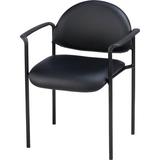 Lorell 23.75" W Stackable Vinyl Seat Waiting Room Chair w/ Metal Frame Vinyl/Metal in Black, Size 30.5 H x 23.75 W x 23.5 D in | Wayfair 69507