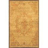 Brown Area Rug - American Home Rug Co. Neo Nepal Floral Hand Knotted Wool Gold/Rug Wool in Brown, Size 60.0 W x 0.4 D in | Wayfair