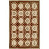 American Home Rug Co. Neo Nepal Geometric Hand-Knotted Silk/Wool Gold/Burgundy Area Rug Silk/Wool in Brown/Red, Size 72.0 H x 48.0 W x 0.4 D in