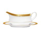 Noritake Crestwood Gravy W/Tray (2 Pcs), 13 Oz. Porcelain China in White/Yellow | Wayfair 4167-416