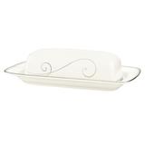 Noritake Platinum Wave Butter Dish Porcelain China/All Ceramic in White | Wayfair 9317-438