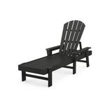 POLYWOOD® South Beach 69" Long Reclining Single Chaise Plastic in Black, Size 38.75 H x 26.5 W x 75.5 D in | Wayfair SBC76BL