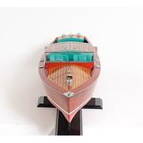 Old Modern Handicrafts Chris Craft Painted Model Boat Wood in Brown/Gray, Size 10.0 H x 32.0 W x 9.0 D in | Wayfair B060