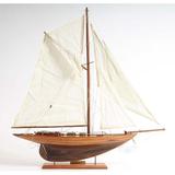 Old Modern Handicrafts Penduick Model Boat Wood in Brown, Size 25.5 H x 24.0 W x 4.0 D in | Wayfair Y033