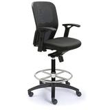 Valo Mesh Drafting Chair Upholstered/Mesh/Metal in Black, Size 41.0 H x 20.0 W x 26.5 D in | Wayfair PL7902M/BLK/QS