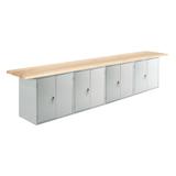Shain Double Door Cabinet Wood Top Workbench Wood/Metal in Brown/Gray, Size 32.75 H x 144.0 W x 24.0 D in | Wayfair MAD2 -12L