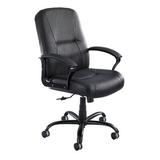 Safco Products Company Serenity Ergonomic Genuine Leather Executive Chair Upholstered in Black/Gray, Size 45.5 H x 27.5 W x 28.5 D in | Wayfair