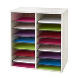 Safco Products Company Small Adjustable-Compartment Literature Organizer Wood in Gray, Size 21.125 H x 19.5 W x 11.75 D in | Wayfair 9422GR