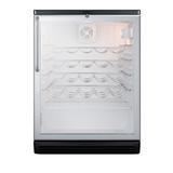 Summit Appliance 26 Bottle Single Zone Freestanding Wine Refrigerator, Stainless Steel in Black, Size 33.5 H x 24.0 W x 23.63 D in | Wayfair