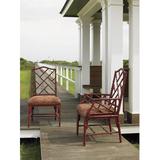 Tommy Bahama Home Island Estate Manufactured Wood Dining Chair Wood/Upholstered/Fabric in Red/Brown, Size 40.75 H x 23.75 W x 22.5 D in | Wayfair