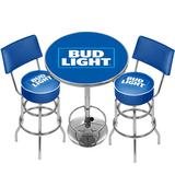 Trademark Global Bud Light 3 Piece Pub Table Set Wood/Metal in Blue/Brown/Gray, Size 42.0 H in | Wayfair AB9900-BL