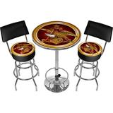 Trademark Global A & Eagle 3 Piece Pub Table Set Wood/Metal in Brown/Gray/Red, Size 42.0 H in | Wayfair AB9900-AE