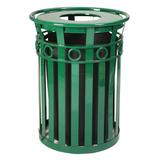 Witt Oakley Series SMB Receptacle 36 Gallon Trash Can Stainless Steel in Green, Size 36.0 H x 28.0 W x 28.0 D in | Wayfair M3600-R-FT-GN