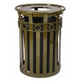 Witt Oakley Series SMB Receptacle 36 Gallon Trash Can Stainless Steel in Brown, Size 36.0 H x 28.0 W x 28.0 D in | Wayfair M3600-R-FT-BN