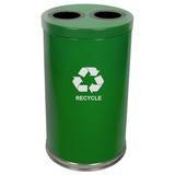 Witt Metal Recycling Multi Compartment 36 Gallon Recycling Bin Stainless Steel in Green, Size 33.0 H x 18.0 W x 18.0 D in | Wayfair 18RTGN-2H