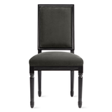 Callan Dining Chair - High Gloss Black - Plush Velvet Gunmetal