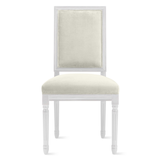 Callan Dining Chair - High Gloss White - Maxwell Linen Alpaca