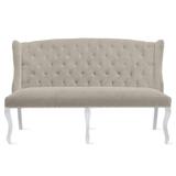 Archer Banquette - High Gloss White - Brushed Canvas Cast Silver