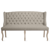 Archer Banquette - Natural Grey - Brushed Canvas Cast Silver