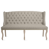 Archer Banquette - Natural Grey - Brushed Canvas Cast Silver
