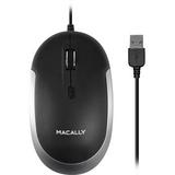 Macally USB Optical Silent Click Mouse (Black/Gray) DYNAMOUSESG
